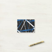 Post-it® Géométrie Urbaine Noir Blanc Bleu (Sur un bureau)