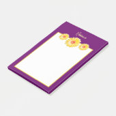 Post-it® Gerbera Jaune Daisées sur Purple Personnalisé (Incliné)