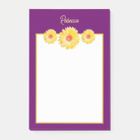 Gerbera Jaune Daisées sur Purple Personnalisé