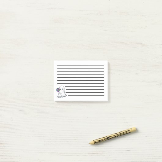 Post-it® Ghost mignon avec Lolipop Post-It Notes (Sur un bureau)