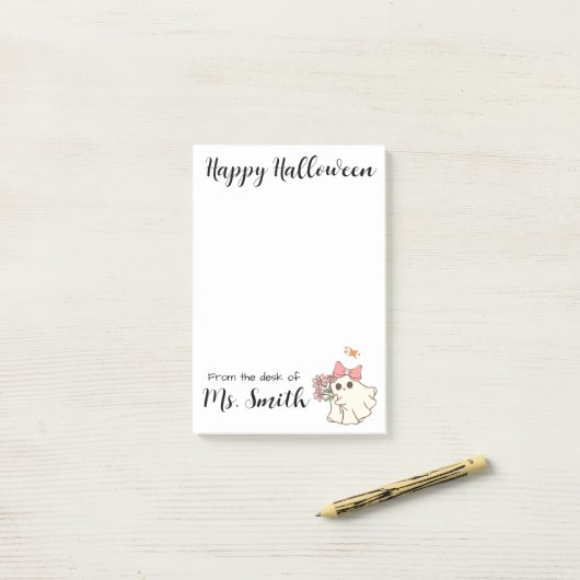 Post-it® Ghostly Grace — A Soft Haunting Personalized (Sur un bureau)