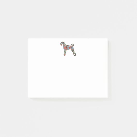 Post-it® Giant Schnauzer Chien race Geo Silhouette Plaid (Devant)