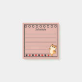 Post-it® Ginger Orange Chat Horaire Rose (Devant)