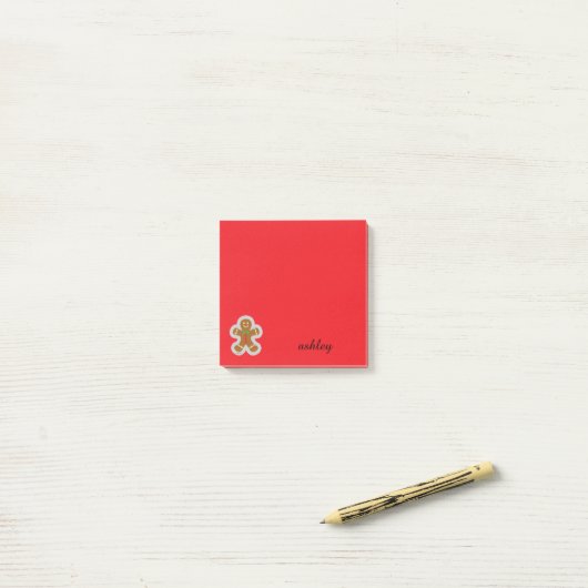 Post-it® Gingerbread Man Making The Angel In The Snow (Sur un bureau)