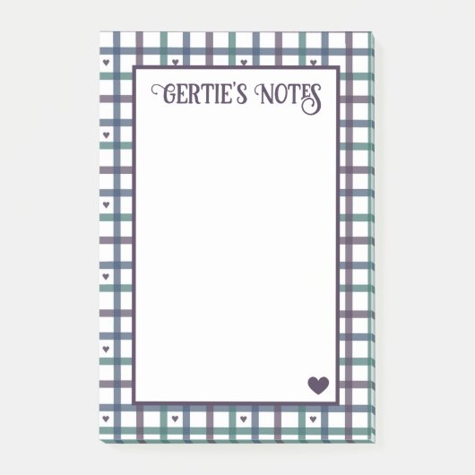 Post-it® Gingham Cœur Violet (Devant)