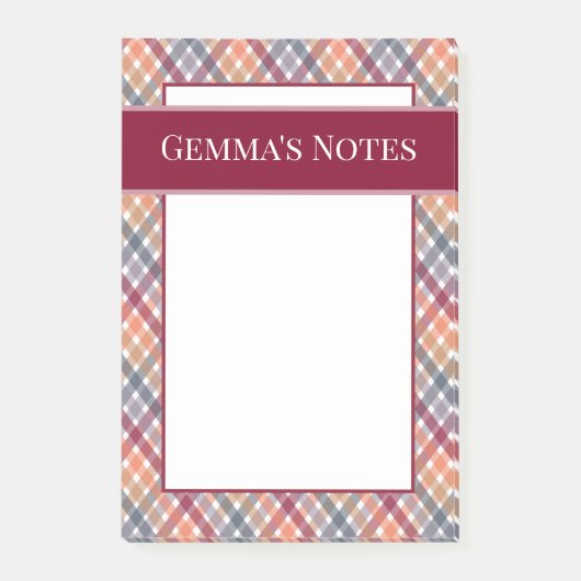 Post-it® Gingham d'automne (Devant)