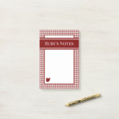 Post-it® Gingham Rouge de l'Ohio (Sur un bureau)