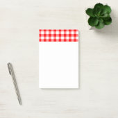 Post-it® Gingham rouge vif personnalisé (Bureau)
