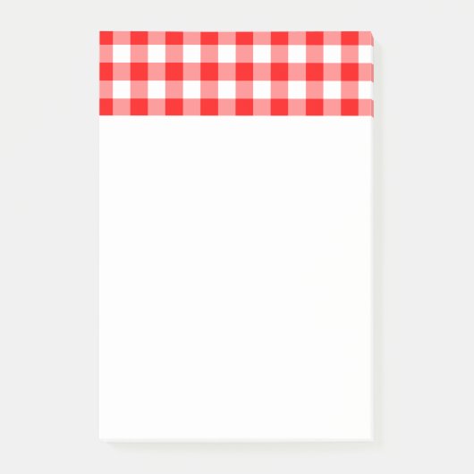 Post-it® Gingham rouge vif personnalisé (Devant)