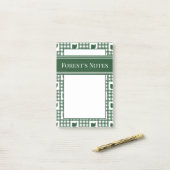 Post-it® Gingham vert de l'Ohio (Sur un bureau)