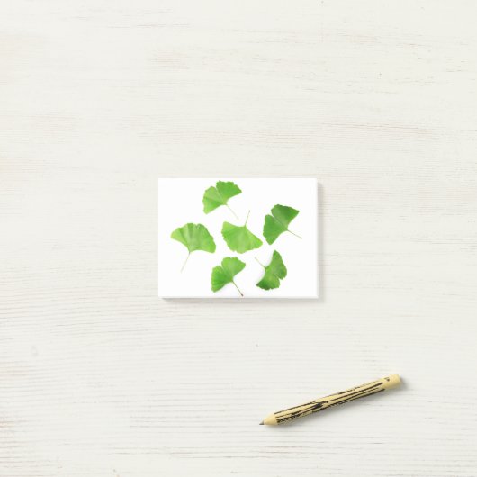 Post-it® Ginkgo biloba vert (Sur un bureau)
