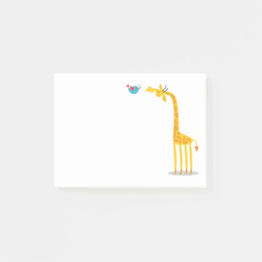 Post-it® Girafe et oiseau mignons de bande dessinée (Devant)