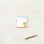 Post-it® Giraffe Cute Avec Coeurs Rainbow Nom de l'enseigna (Sur un bureau)