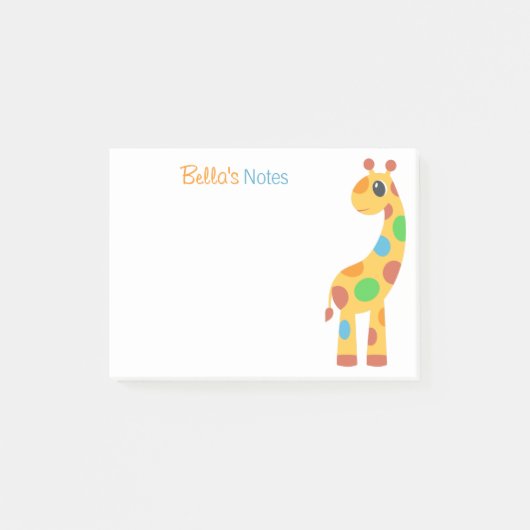Post-it® Giraffe de dessin coloré (Devant)