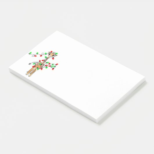 Post-it® Giraffe de vacances - scintillant rouge et vert lu (Incliné)