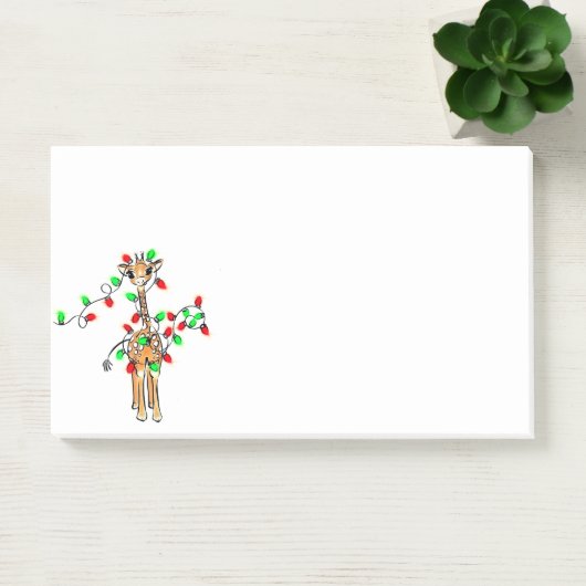 Post-it® Giraffe de vacances - scintillant rouge et vert lu (Bureau)