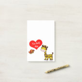 Post-it® Giraffe et Papillon Belle note (Sur un bureau)