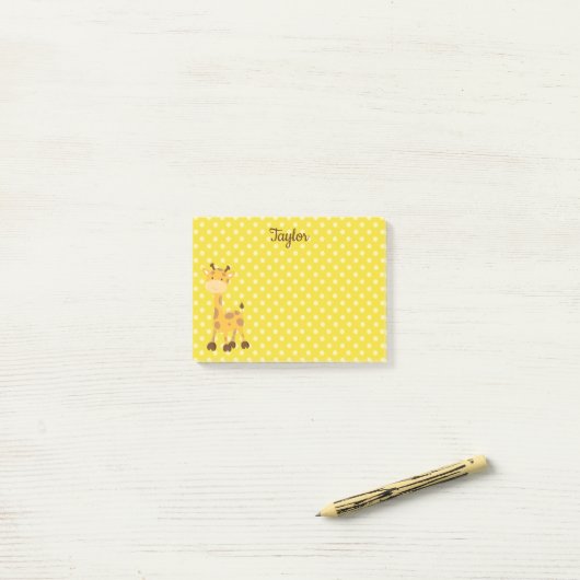 Post-it® Giraffe Polka Dot (Sur un bureau)