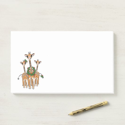 Post-it® Giraffes de vacances (Sur un bureau)