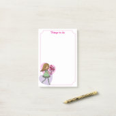 Post-it® Girl With Flowers (Sur un bureau)