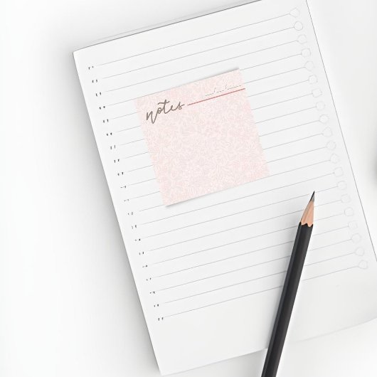 Post-it® Girly Blush Pink Floral Notes—Cute Stationery Gift