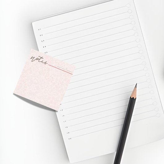 Post-it® Girly Blush Pink Floral Notes—Cute Stationery Gift