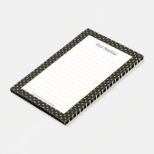 Post-it® Girly Hearts Faux Gold Foil Black Motif (Incliné)