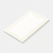 Post-it® Girly Hearts Faux Gold Foil Motif blanc (Incliné)