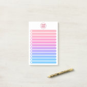 Post-it® Girly Pink Blue Gradient Business Logo To Do List (Sur un bureau)