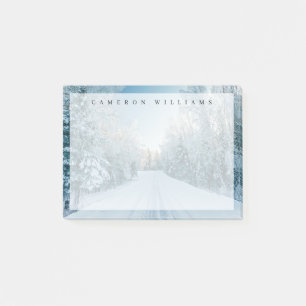 Post-it® Glace et neige   Route d'hiver gelée Russie, Sibér