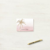 Post-it® Glam Gold Tropical Palm Pink ombre (Sur un bureau)