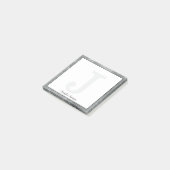 Post-it® Glam Gris Gris Fille Nom du petit monogramme (Incliné)