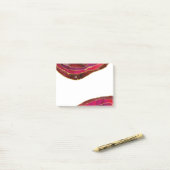 Post-it® Glam Red Geode avec or et monogramme | Noël (Sur un bureau)