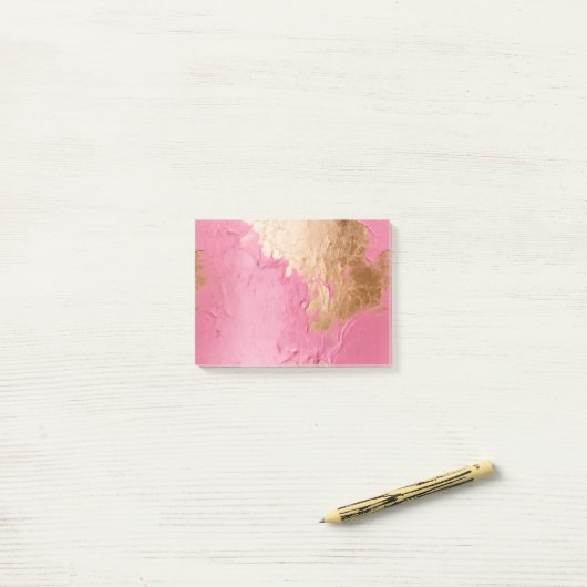 Post-it® Glam rose et or (Sur un bureau)