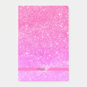 Post-it® Glamor Girl Hot Pink Parties scintillant Nom perso