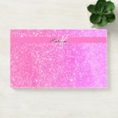 Post-it® Glamor Girl Hot Pink Parties scintillant Nom perso (Bureau)