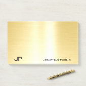 Post-it® Glamor Gold Modèle Moderne Élégant Simple (Sur un bureau)