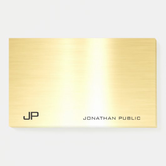Post-it® Glamor Gold Modèle Moderne Élégant Simple (Devant)