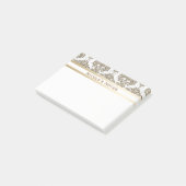 Post-it® Glamor Rustique Burlap Royal Damask Chic Moderne (Incliné)