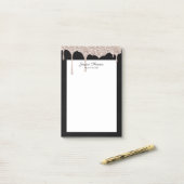 Post-it® Glamour moderne Beige Gold Schwarz Glitter (Sur un bureau)