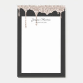 Post-it® Glamour moderne Beige Gold Schwarz Glitter (Devant)
