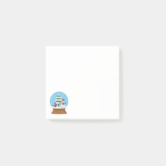 Post-it® Globe de neige avec le cardinal Snowman et Pine Tr (Devant)