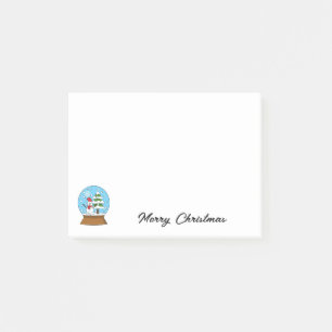 Post-it® Globe des neiges avec Snowman et Pine Tree Perso