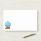 Post-it® Globe des neiges avec trois Chouettes Gnomes (Sur un bureau)
