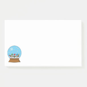 Post-it® Globe des neiges avec trois Chouettes Gnomes