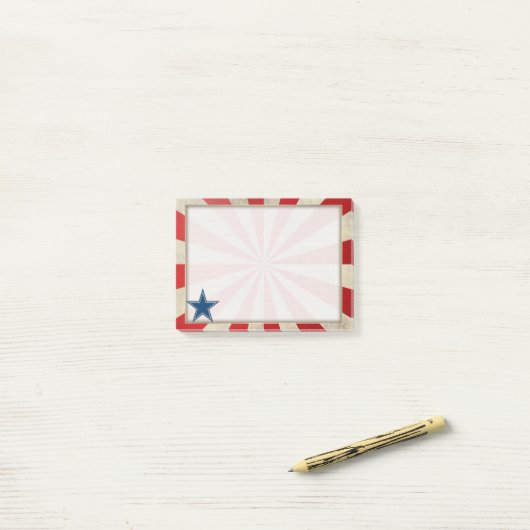 Post-it® Gloire âgée - rouge, blanc et bleu (Sur un bureau)