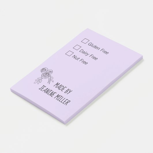 Post-it® Gluten Personnalisé Libre De Nourriture Laitière S (Incliné)