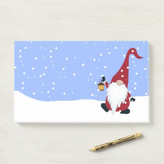 Post-it® Gnome, Santa Hat, Neige, Post-it hiver Note (Sur un bureau)