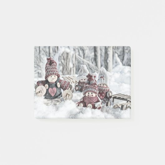 Post-it® Gnomes dans un paysage hivernal Notes (Devant)