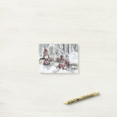 Post-it® Gnomes dans un paysage hivernal Notes (Sur un bureau)